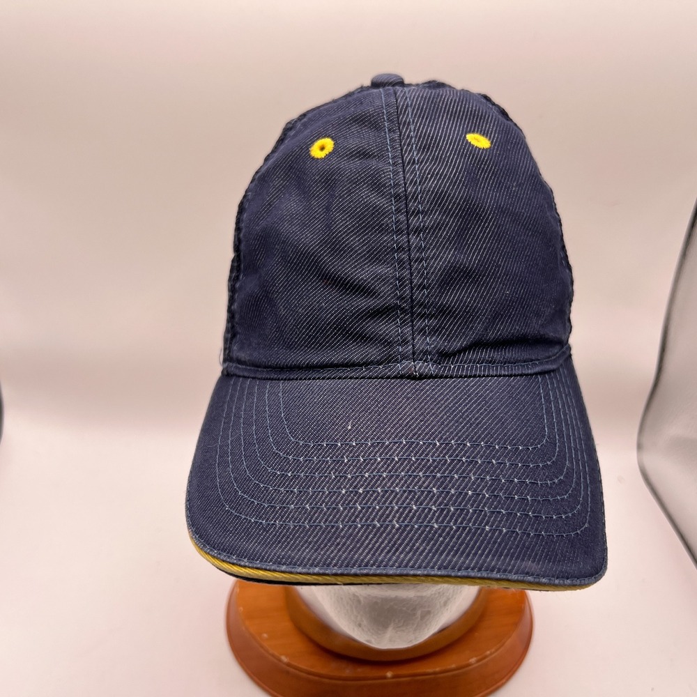McDonalds Employee Uniform Trucker Hat Navy Blue Denim Snapback Mesh Cap